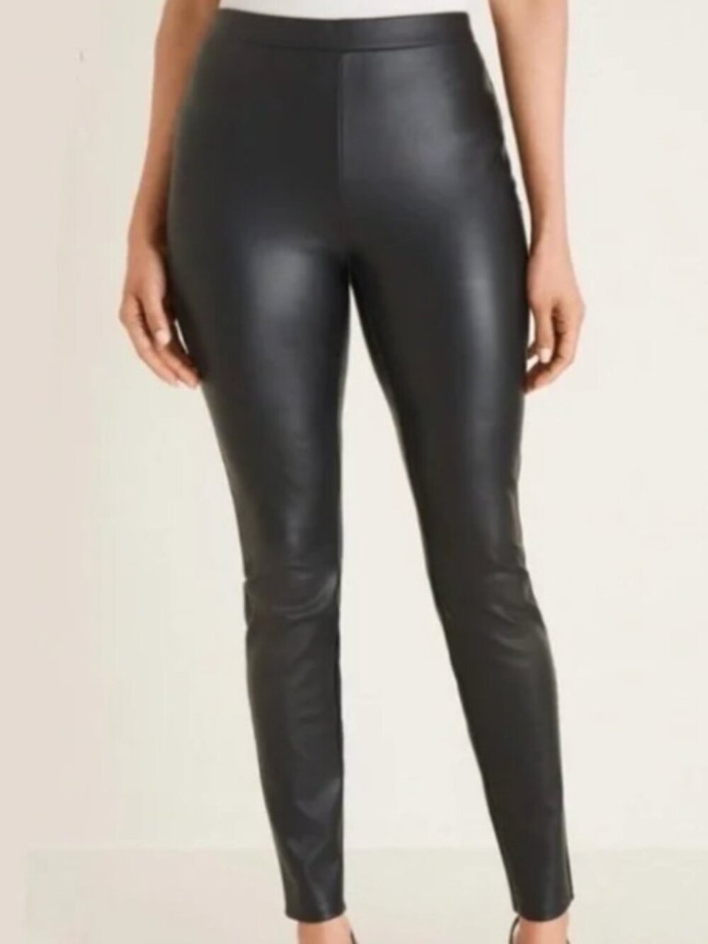 Chico's Black Faux Leather Leggings size 1